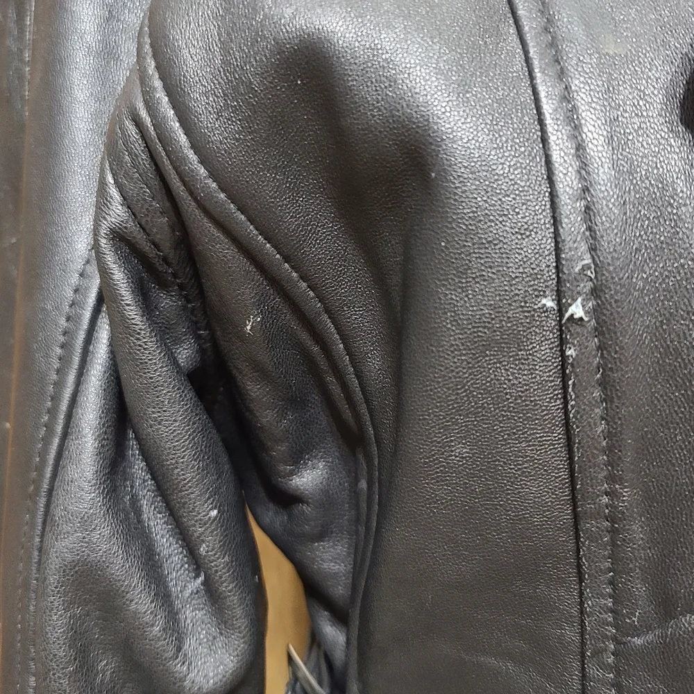 *SOLD* Pelle Club Vintage 1980s Black Genuine Leather Biker Jacket Womens S - Picture 7 of 10